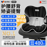 藤田制药护腰坐垫靠背办公室久坐神器舒适透气人体工学椅腰靠垫 星耀黑F1