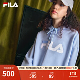 斐乐（FILA）官方多彩卫衣长袖情侣装宽松时尚运动连帽套头衫男女上衣印花 （加绒）纯真蓝-LB M 170/92A