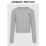 UR2025秋季新款女装休闲绞花肌理樱桃刺绣针织开衫UYY950116