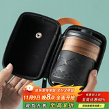 尚言坊快客杯便携式旅行茶具套装户外泡茶杯功夫茶具小套装中秋节礼物 1【1壶4杯】山海快客杯(黑陶)