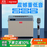 爱国者T165蓝牙音箱户外广场舞直播声卡电木吉他贝斯民谣弹唱乐器音箱低音炮手提便携家庭KTV双话筒锖色