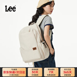 Lee双肩包女通勤大容量旅行背包男大学生电脑包简约高中初中书包潮流 卡其色【16寸独立缓震电脑仓】