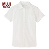 无印良品 MUJI 女式 平纹短袖衬衫 白色 M