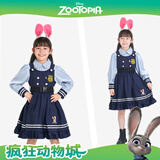 迪士尼（Disney）疯狂动物城cos兔子开学季jk裙长袖中秋节女童连衣裙 120 CM