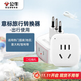 公牛（BULL）2位意标旅行插座/转换插头/意大利标转国标/电源转换器 适用国外（意大利 智利） GN-L01T无开关
