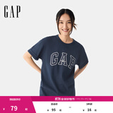 盖璞男女装2025春季新款纯棉字母印花logo短袖T恤上衣美版797924 藏蓝色 M 美码 L亚洲码180/96A