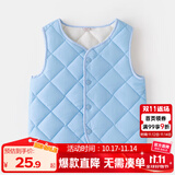 嘟嘟家婴儿马甲秋冬宝宝马夹可外穿坎肩洋气冬装儿童上衣保暖内胆童装潮 蓝色 80