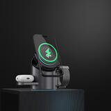 墨一 qi2认证无线充电器三合一Magsafe磁吸快充苹果iPhone16底座15pro手机iWatch手表耳机支架充电站 升级版【qi2认证｜电动旋转弹出｜兼容苹果三星】