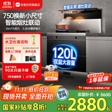 优盟（UM）集成灶一体式750mm小户型家用大吸力侧吸下排自清洁小尺寸抽油烟机燃气灶套装国家补贴JJZT-UJ257