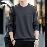 安踏卫衣男套头衫2025秋冬季加绒运动休闲装宽松长袖t恤男士上衣外套 7708-4蜡灰色【常规款】 L (175) 适合120-140斤