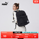 彪马（PUMA）通勤旅行学院风双肩背包男女同款学生徽章书包091113 黑色-01 OSFA