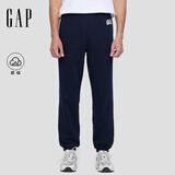 GAP男装2025秋季新款抓绒松紧腰针织束脚裤运动裤长裤美版500382 海军蓝 L 美码  XL亚洲码185/105A 【偏大，拍小一码】