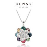 XUPING旭平首饰旋转花瓣时尚轻奢优雅高级感花朵项链女X001123428 彩色