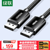 绿联DP线2.1版单晶铜线芯 16K60Hz8K240HzDisplayPort1.5米 超高清80G适用电脑显卡连接显示器兼容1.4