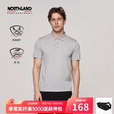 诺诗兰【经典款】春夏户外男式速干短袖T恤吸湿排汗翻领Polo衫 港雾灰色-60E男女 M (170)