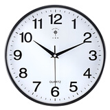 北极星（POLARIS）钟表挂钟客厅家用静音时钟现代挂墙简约挂表2025新款石英钟 【静音机芯】简约款-黑色 10英寸（直径25.5厘米）