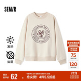 森马（Semir）[商场同款]女oversize发热抗菌2024冬季绣花抓绒上衣101724116004