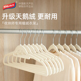 太力植绒衣架无痕衣柜衣架衣挂晾衣架防滑肩挂衣架衣服架米色10只