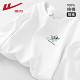 回力（Warrior）纯棉短袖t恤女2026夏季男女同款极简风亲肤透气百搭休闲宽松上衣