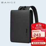 班歌 电脑背包男超薄14英寸电脑包韩版简约书包时尚潮流商务轻便双肩包日常通勤双肩背包男 BG-7252黑色