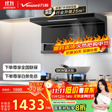 万和（Vanward）顶侧双吸抽排油烟机25风量家用大吸力5KW燃气灶具烟灶套餐WL856+X1(天然气)【套装商品】
