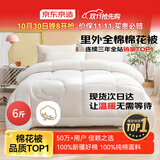 京东京造100%天然新疆棉花被 纯棉被芯单人被子 冬季厚被6斤1.5x2m