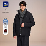 海澜之家羽绒服男款轻商务经典系列石墨烯外套男冬季 黑色5H HWRAW4W073A XL 180/96A 推荐160-180斤