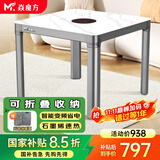 焱魔方电暖桌正方形取暖桌电炉家用电烤桌电暖炉多功能电炉桌烤火桌子节能电烤炉取暖电热桌烤火炉取暖器 折叠款E8-80带炉 收纳折叠+变频省电+石墨烯