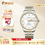 罗西尼（ROSSINI）手表男款 生日礼物简约商务石英表双历白盘钢带618573