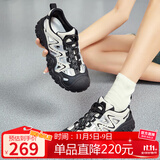 骆驼（CAMEL）丑萌登山鞋女时尚撞色户外休闲鞋 L24M076602 米/银/黑 37