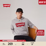 Levi's【特价来袭】李维斯情侣同款经典宽松休闲logo套头连帽卫衣 灰色 19622-0008 M