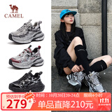 骆驼（CAMEL）银月户外复古老爹鞋厚底休闲鞋 L24A283742 灰/枪/黑 39