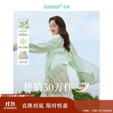 茵曼莱赛尔天丝女装轻薄衬衫2025夏季新品衬衣上衣 开衩版-清水绿 M