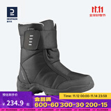 迪卡侬（DECATHLON）雪地鞋男女户外防水徒步东北雪地靴加厚保暖棉鞋SH100 女款 黑灰色（拍大一码） 38