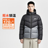 耐克NIKE男冬季短款连帽羽绒服 运动防寒外套 WR系列HQ7791-061黑灰M