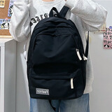 Four one双肩包男女背包大容量初高中大学生书包电脑包休闲旅行包 黑色