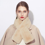 达芬奇密码 冬季流行时尚日系可爱仿獭兔毛纯色围脖 裸色