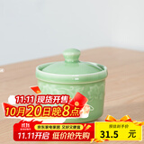 龙泉青瓷陶瓷小汤锅梅花甜品汤盅燕窝隔水蒸蛋炖酒店餐厅商用带盖小号餐具 梅子青