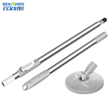 百家好世旋转拖把杆盘125cm杆长不锈钢加长尘推杆圆拖把头配件 含1拖布