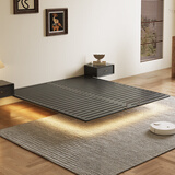 左睿实木床无床头悬浮小户型齐边双人床架主卧排骨架床 无床头悬浮床 1.5m*2.0m