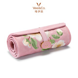 唯伊辰丝绒山茶花之恋刺绣首饰包黄金便携首饰盒饰品收纳盒高档结婚礼物