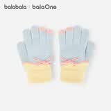 巴拉巴拉balaOne儿童手套女童五指撞色蝴蝶结年新款舒适保暖