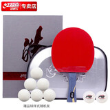 红双喜DHS狂飚王皓乒乓球拍 横拍 狂飚皓双面反胶皮 含拍套