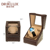 德克力时（DrikLux）摇表器机械表自动上弦上链摇摆器手表盒晃表器送长辈老公生日礼物 【皮】咖啡鸵鸟+骆驼色绒