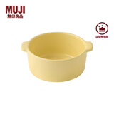 无印良品（MUJI） 炻瓷 双耳烤碗 微波炉烤箱用烤盘餐具 空气炸锅用 家用 浅黄色 11.5cm