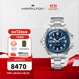 汉米尔顿（Hamilton） 汉密尔顿男表瑞士手表卡其航空超越风速系列飞行员腕表礼物 钢带蓝色表盘45mm H77765141