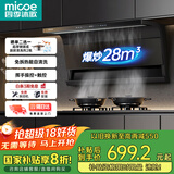 四季沐歌油烟机家用顶侧双吸抽油烟机大吸力厨房抽烟机脱排油烟机免拆自清洗抽烟机一级能效侧顶吸油烟机 [TOP性价比]28m³爆炒|顶侧双吸|挥手控制