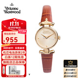Vivienne Westwood西太后手表女士小表盘女表石英表皮表带生日礼物送女友送老婆 锡耶纳棕 VV090GDBR 23mm