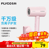 飞科（FLYCO）电吹风机负离子家用大功率不伤发吹风筒宿舍学生便携可折叠 【1800W可折叠】淡粉色