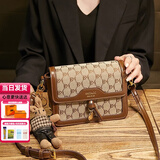 喵小姐轻奢高端品牌女士斜挎包包新款简约高级感小众单肩包通勤小方包女 棕色-BV纹(百搭休闲通勤送女友）